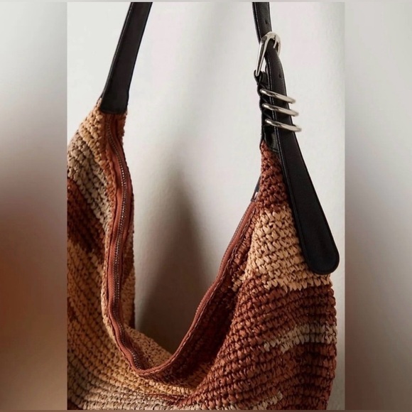 Free People Brown and Tan Woven Shoulder Bag - Picture 2 of 8
